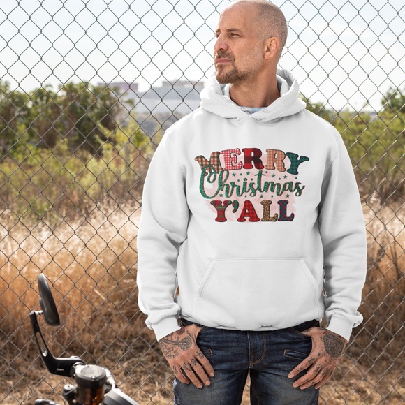 MERRY CHRISTMAS Y'ALL: UNISEX CUSTOM HOODIE - Picture 5 of 5
